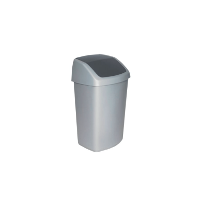 Afvalbak Swing zilver/ antraciet 406x341x668 mm 50 ltr