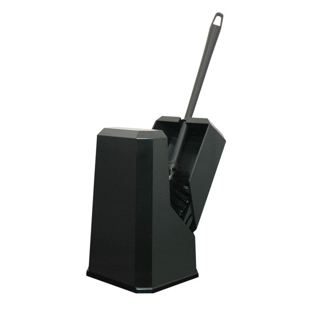 Dispenser Euro Black Pearl toiletborstelhouder kunststof - ook voor wandmontage