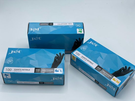 Nitril handschoenen zwart CAT I ongepoederd Small