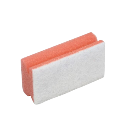 Schuurspons 70x130x43mm roze met witte pad